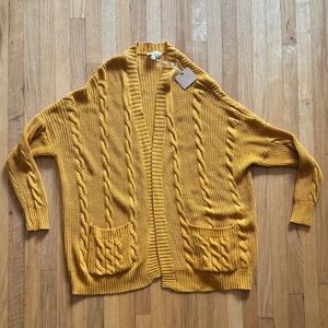 Heart Love Mustard Cardigan Large